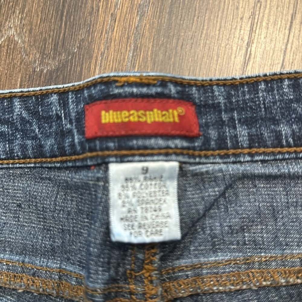 BLUE ASPHALT BLUE DENIM CROPPED  JEANS SIZE 9 - Picture 4 of 6